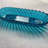 Antique Baccarat bowl in 19th century blue crystal