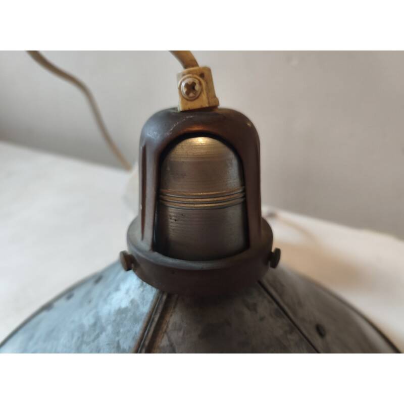 Galvanised metal and brass industrial suspension