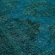 Handmade oriental unique 1980s 297 cm x 390 cm turquoise wool carpet