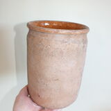Old grease or honey pot in ochre glazed earth