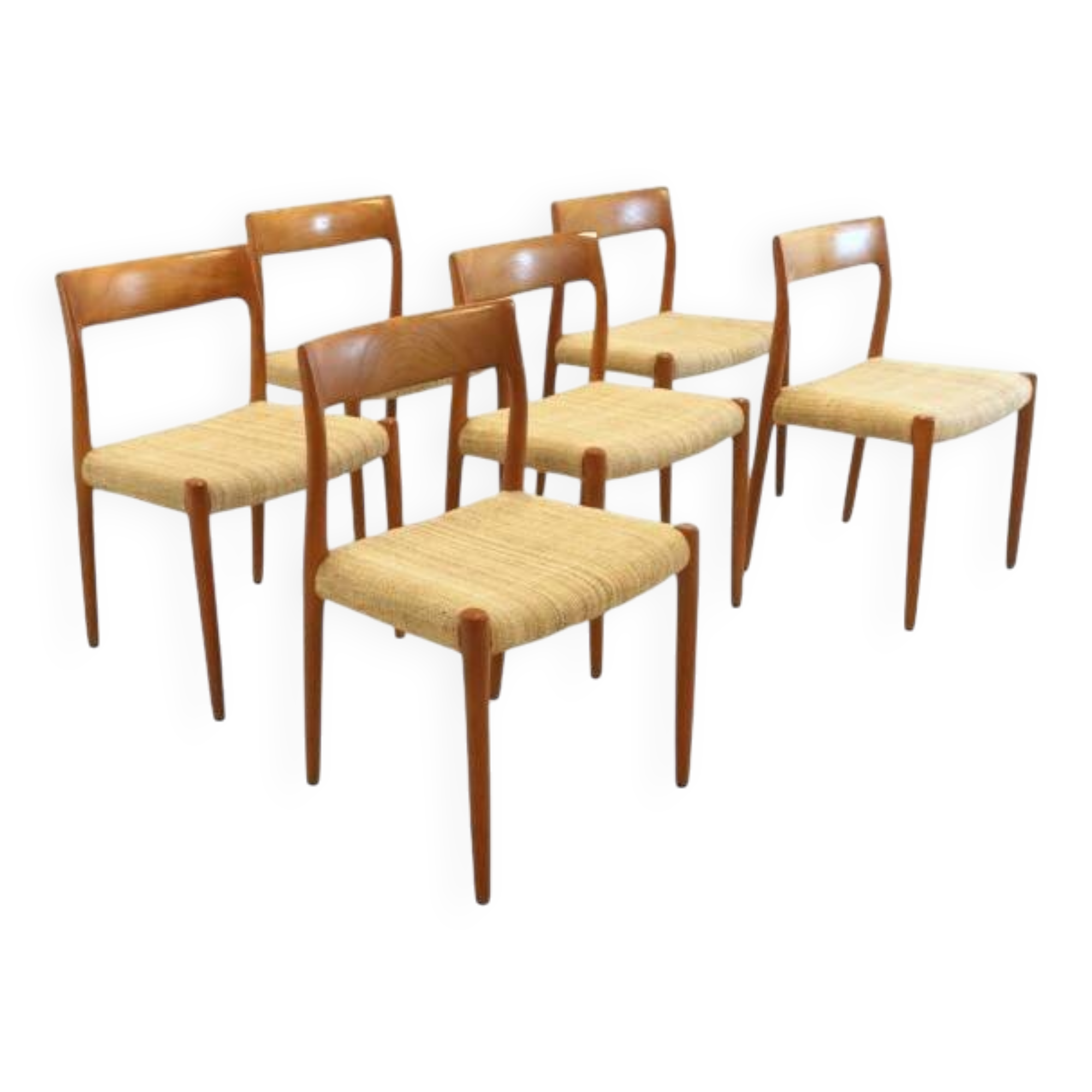 Suite de 6 chaises Niels O Möller modèle 77' Dukkerup