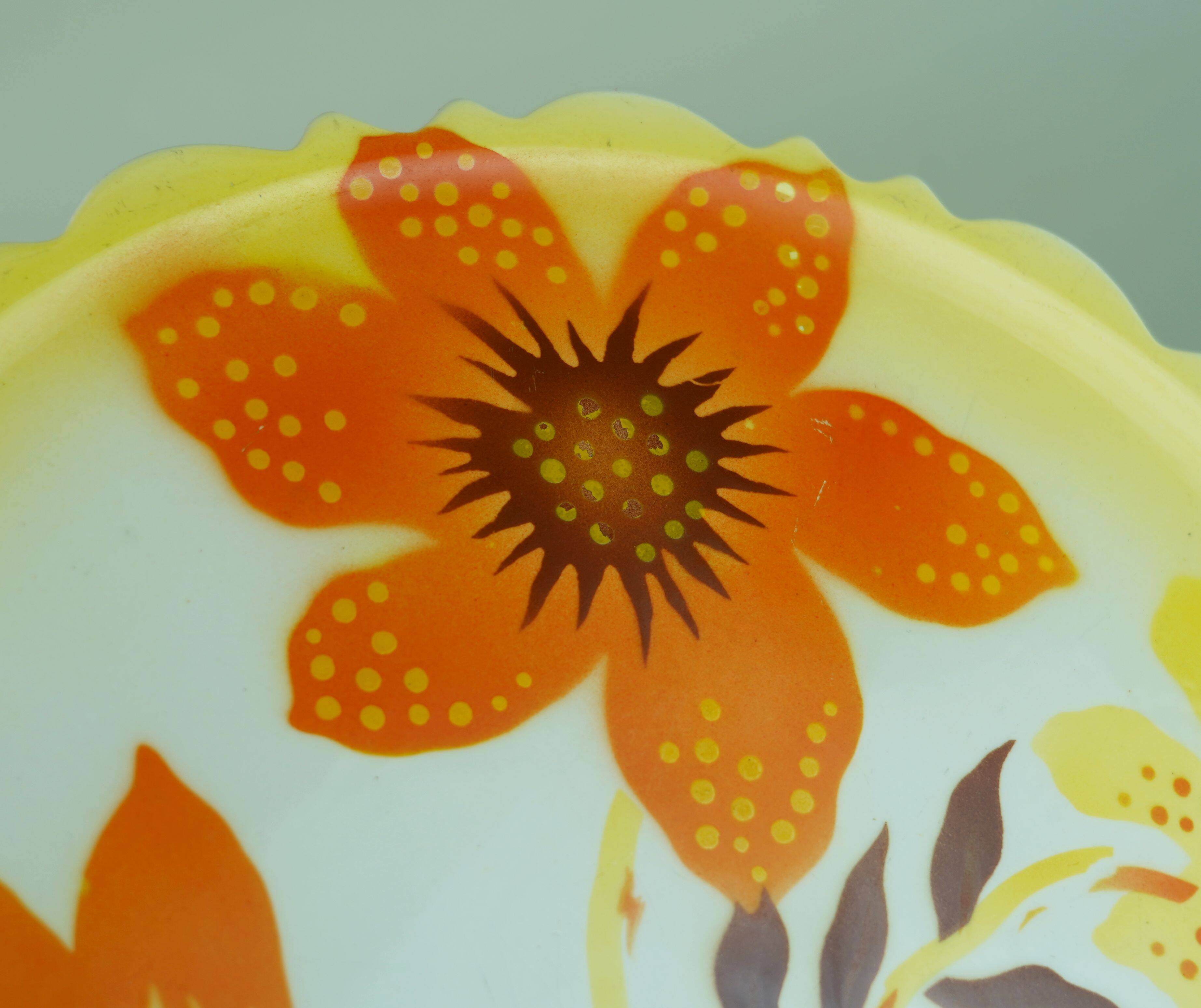 Cake plate by th. paetsch floral spray-painted decoration art deco