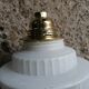 Vintage globe pendant light in molded glass.