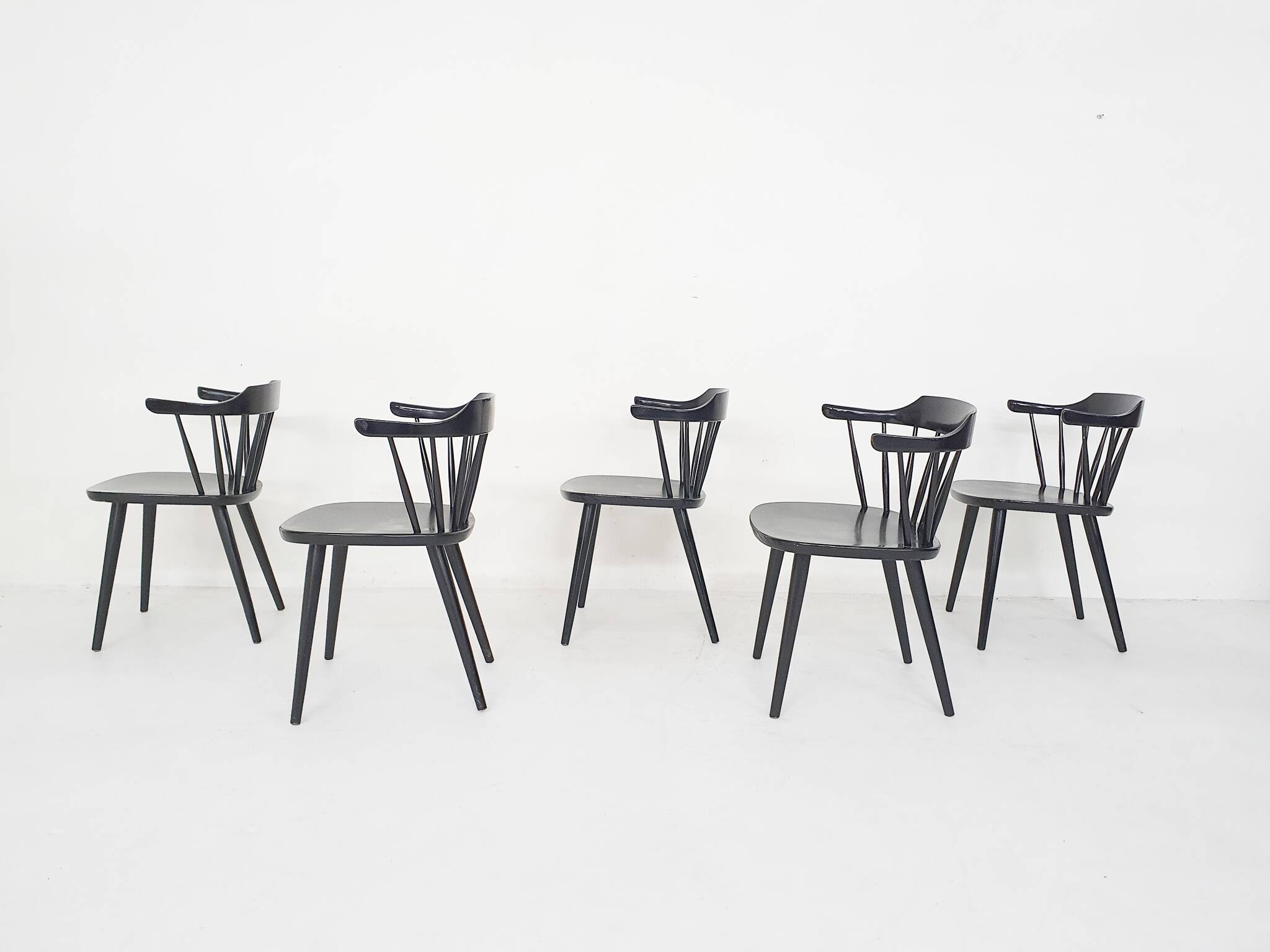 Set of five Yngve Ekstrom for Pastoe FH01 dining room chairs, The Netherlands 1960's