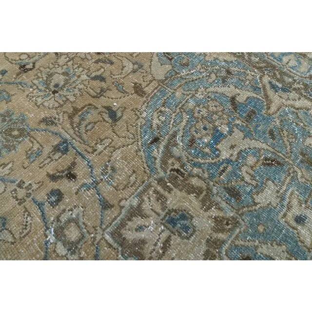 1960s Vintage Persian Handmade Wool Cotton Yellow Area Rug 284x366