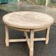 Table à manger de ferme ronde et extensible rénovée en chêne brut 160cm