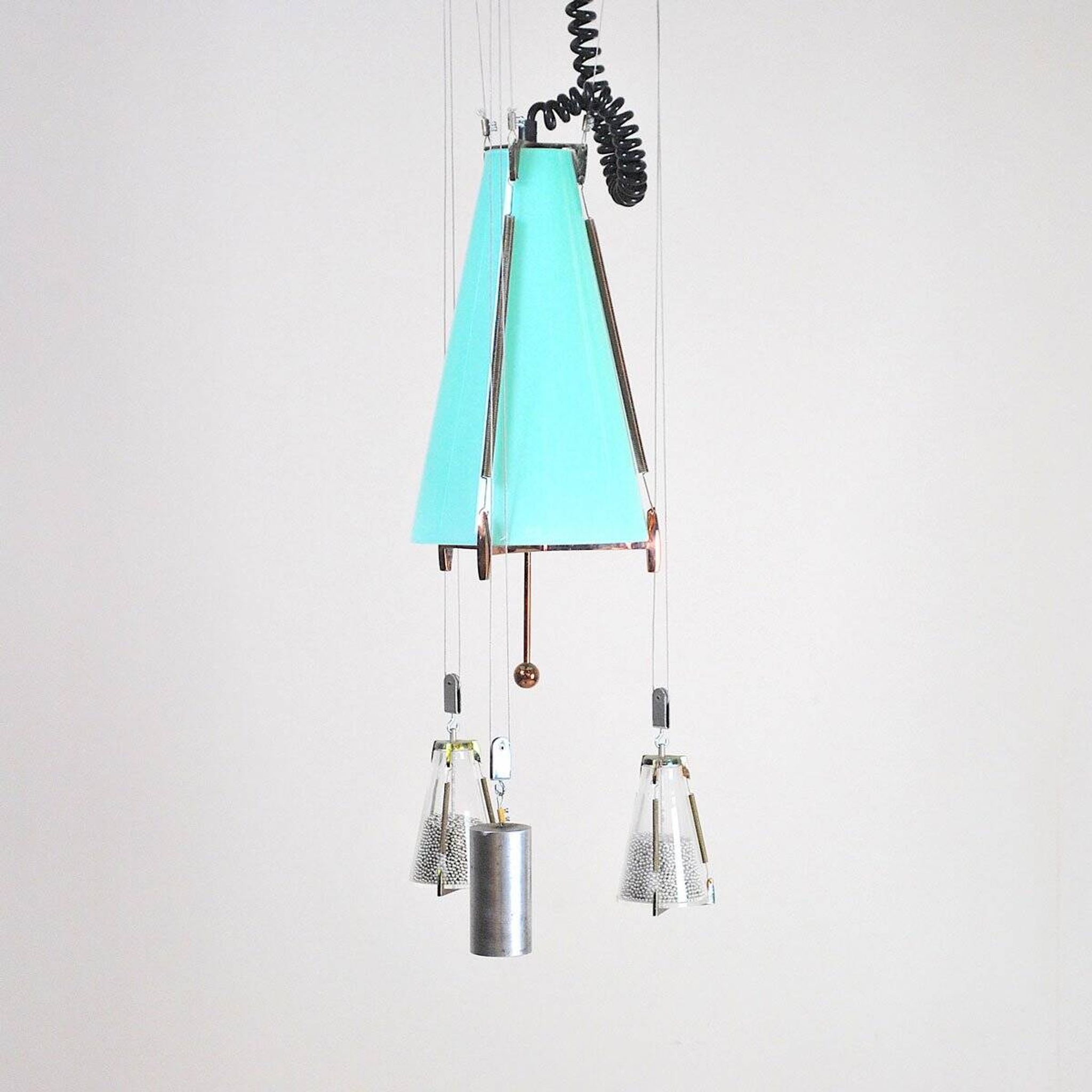 Ceiling lamp in glass, United States, 1950s