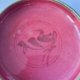 Red enamelled ceramic bowl emptier by Alain Déjardin