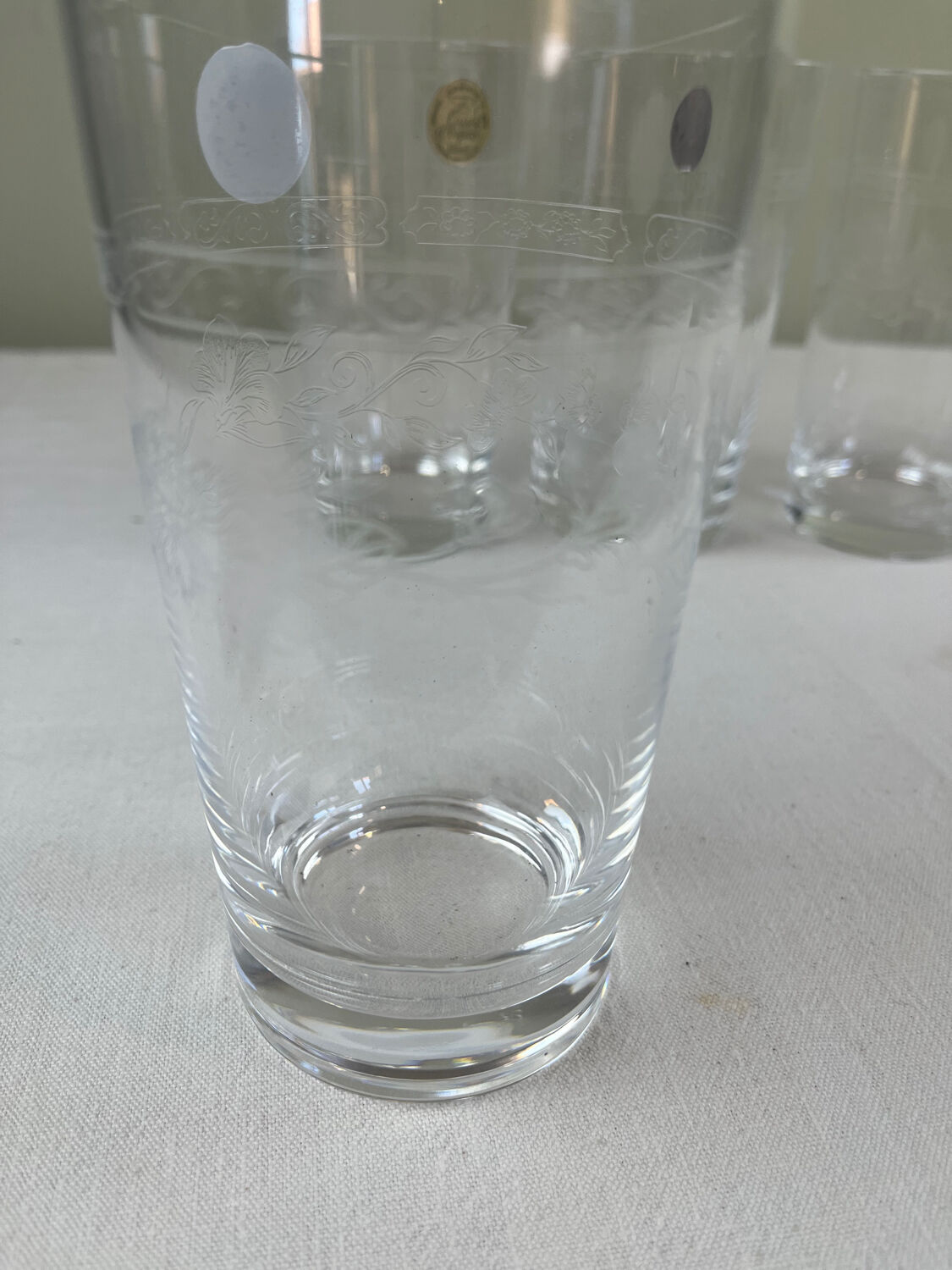 6 engraved glasses