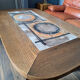 Vintage coffee table Trioh Møbelfabrik Denmark, ceramic by Ox-Art