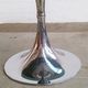Gastone Rinaldi oval table circa 70 foot chrome tulip tray smoked glass