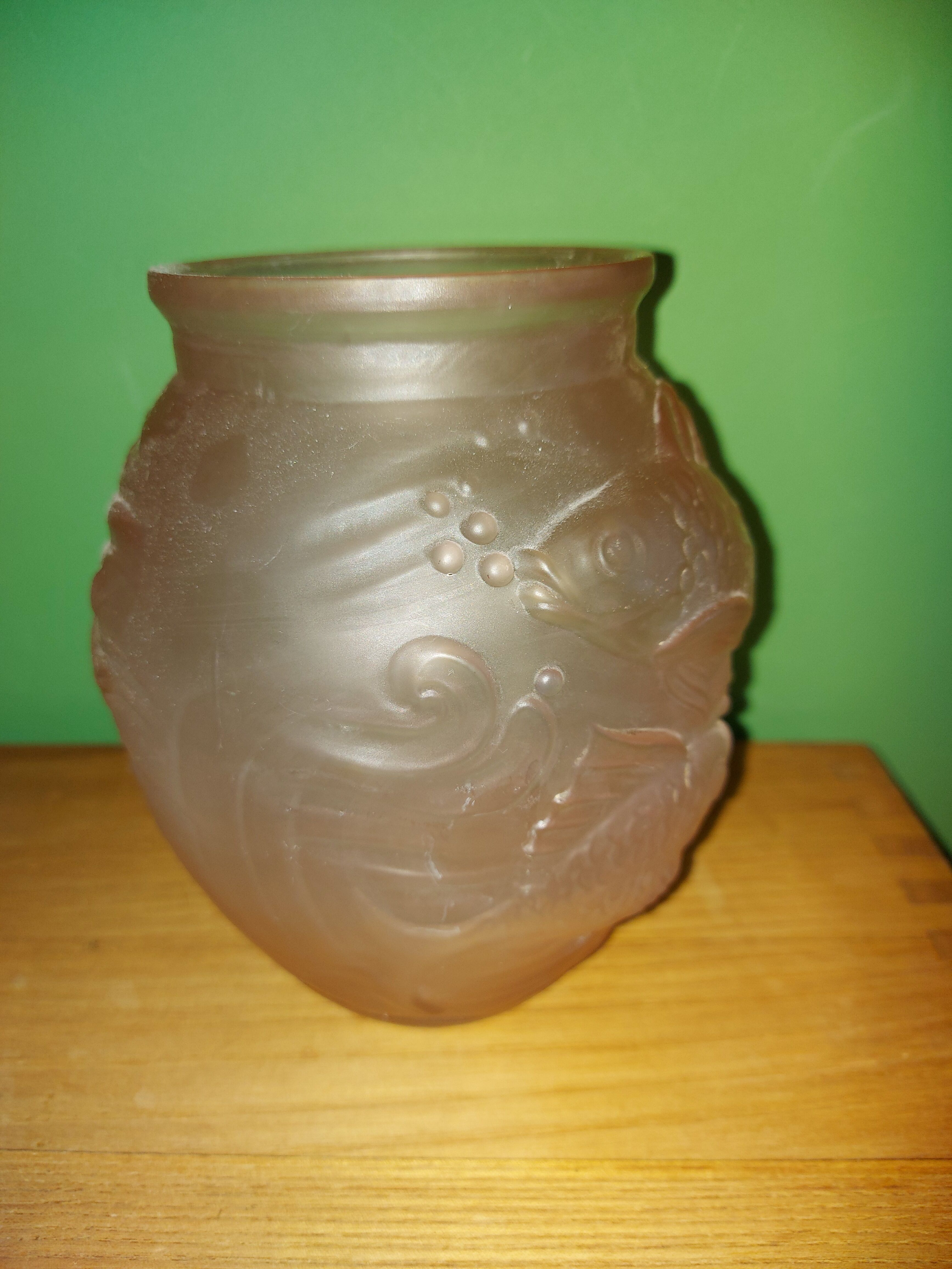 Art Deco moulded glass vase