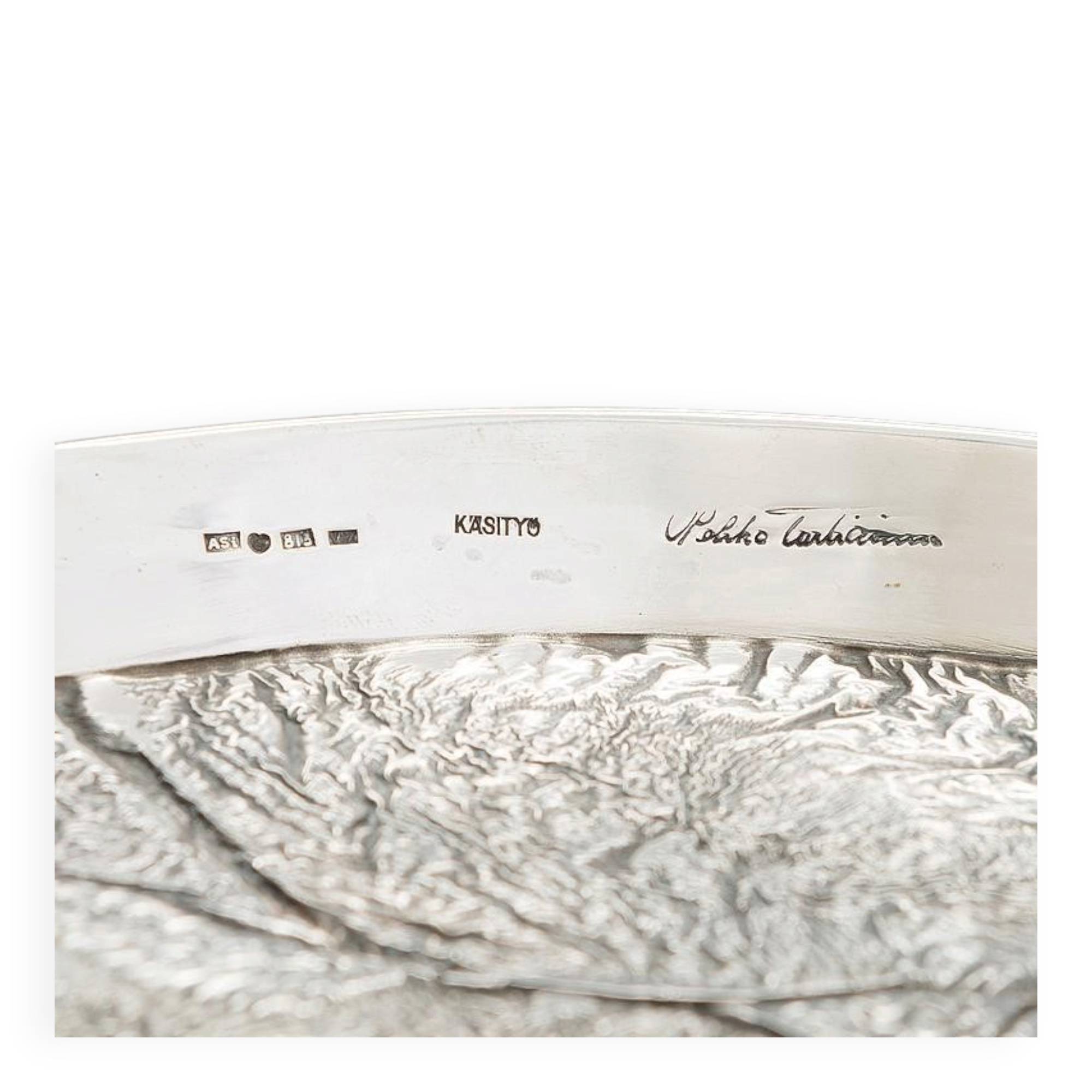 Silver plate Pekka Turtiainen Helsinki 1970. Signed.