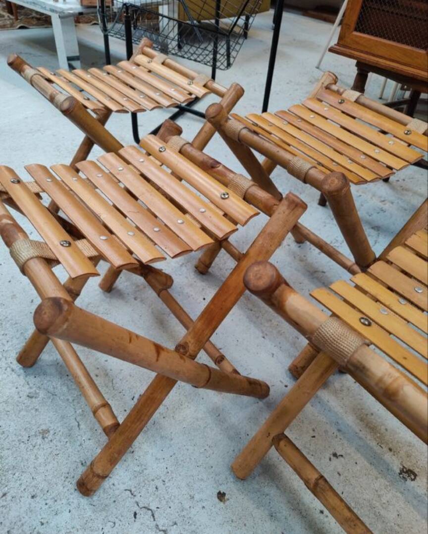 Bamboo folding stool