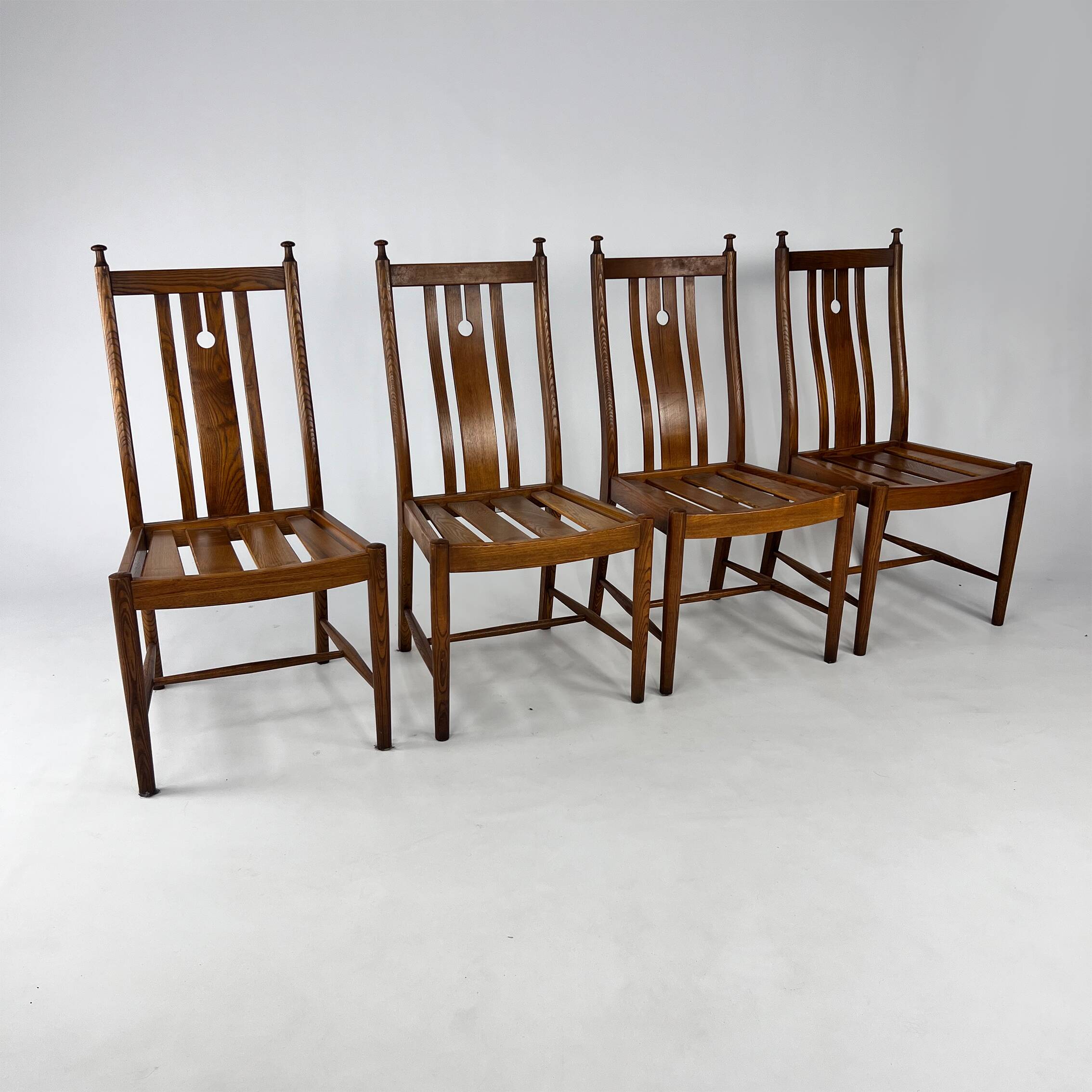 Set of 4 Oak Dining Chairs by Ercol, 1980s