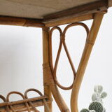 Side table in rattan