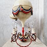 Ancien lustre montgolfière banniere française années 50
