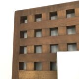 Vintage Pair of Square Walnut Mirrors Produced by Sant'Ambrogio e Deberti, Italy