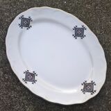 Oval dishes in Mila earthenware (Algeria) Berber motifs, vintage 60s-70s