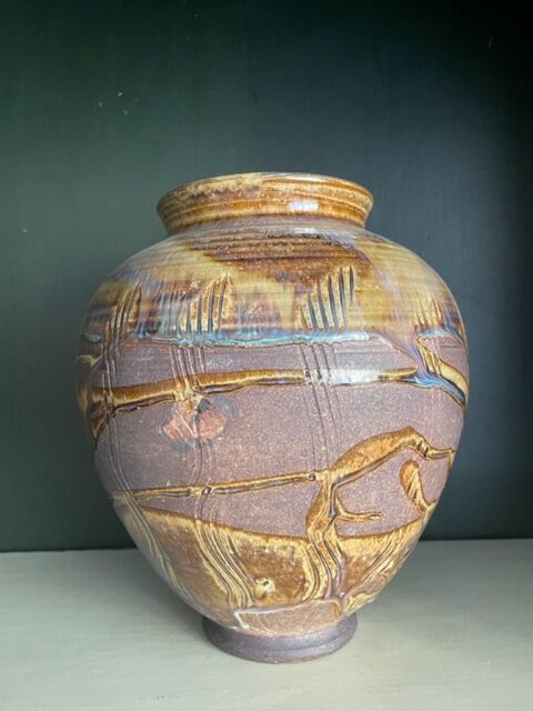Sandstone vase signed, circa 1940