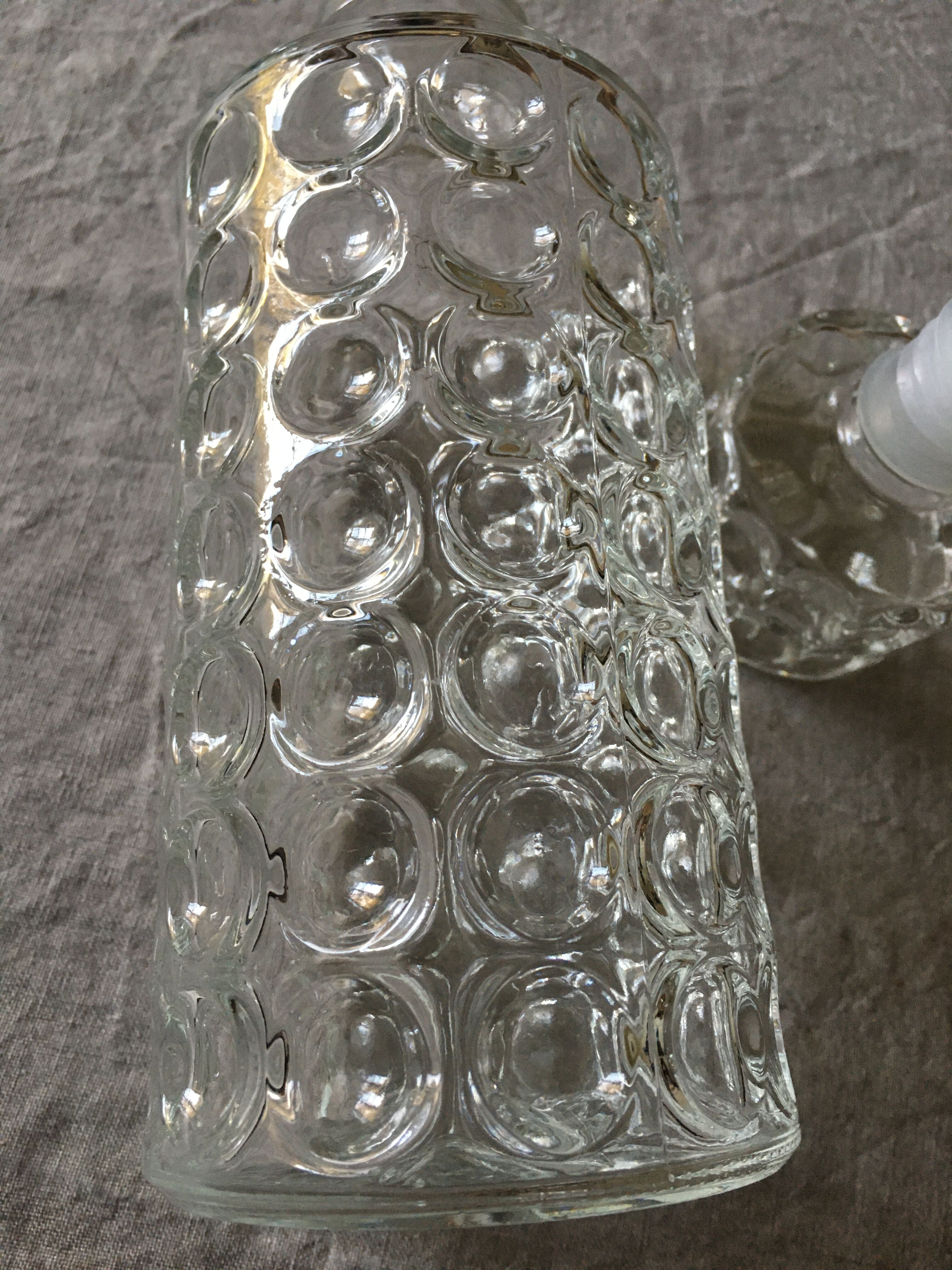 Vintage whisky carafe in transparent glass
