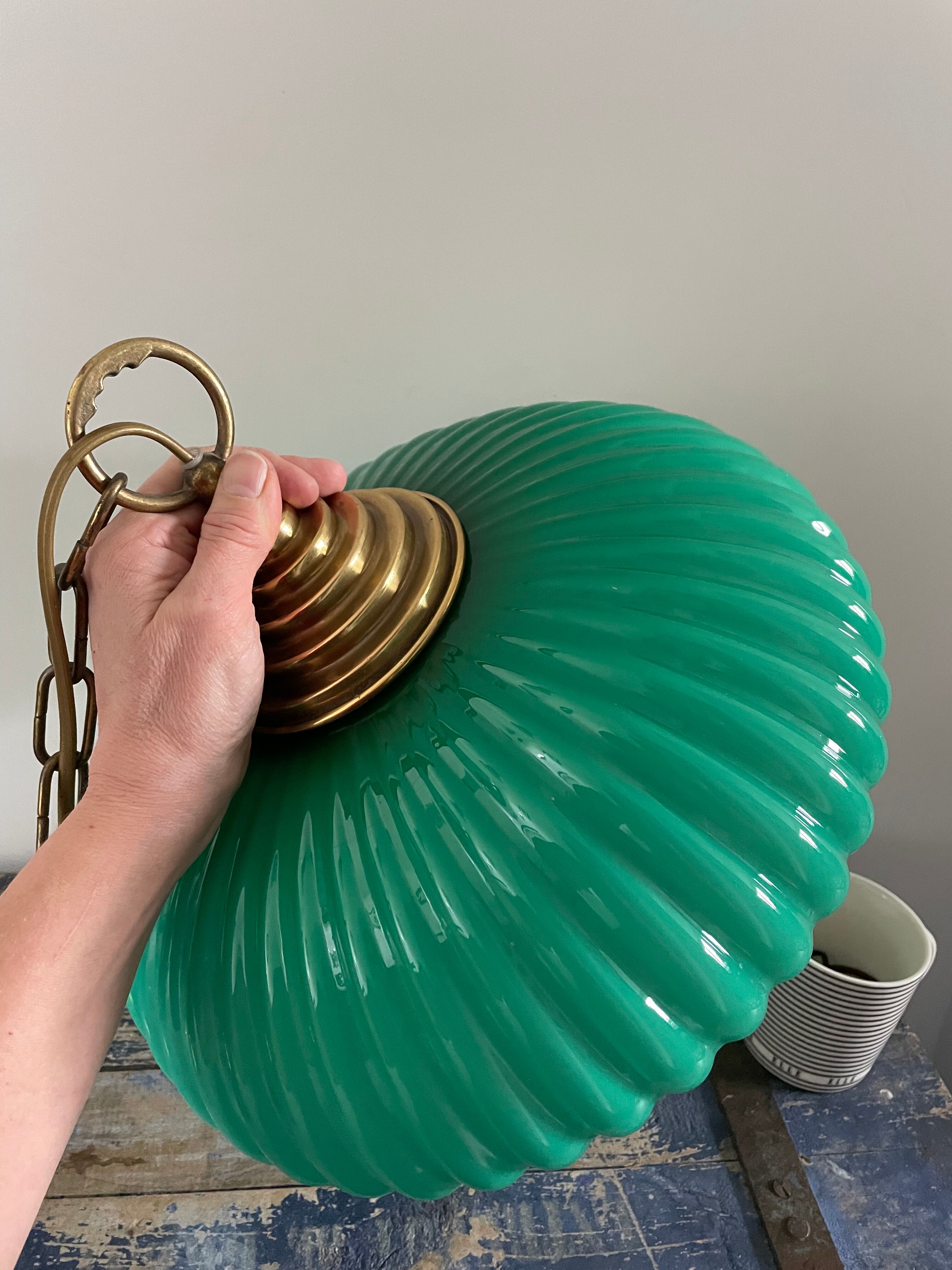 Green opaline chandelier