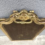 19th century fireplace screen by Bouhon Frères in brass, French spark guard 1890