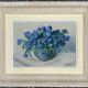 Table Painting on cardboard still life bouquet Maurice Catau Nancy 1954