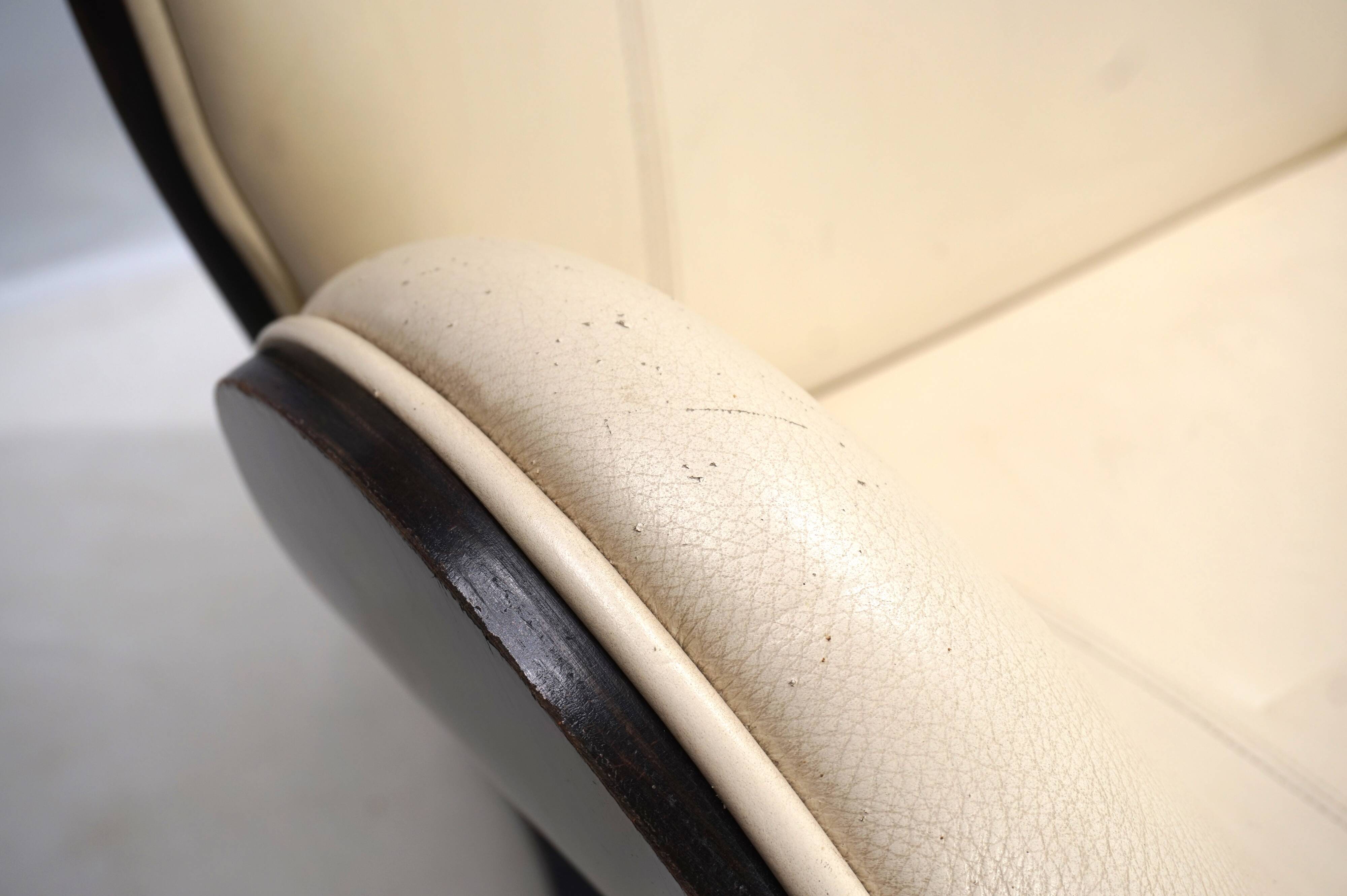 Stokke Varier Tok leather armchair with ottoman by Toshiyuki Kita, 1990