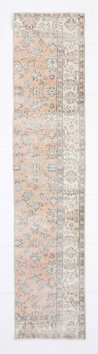 Tapis de couloir vintage à motifs floraux orange 2x9 55x267 cm SK 18049