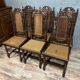 Series of 6 renaissance oak style chairs circa 1850