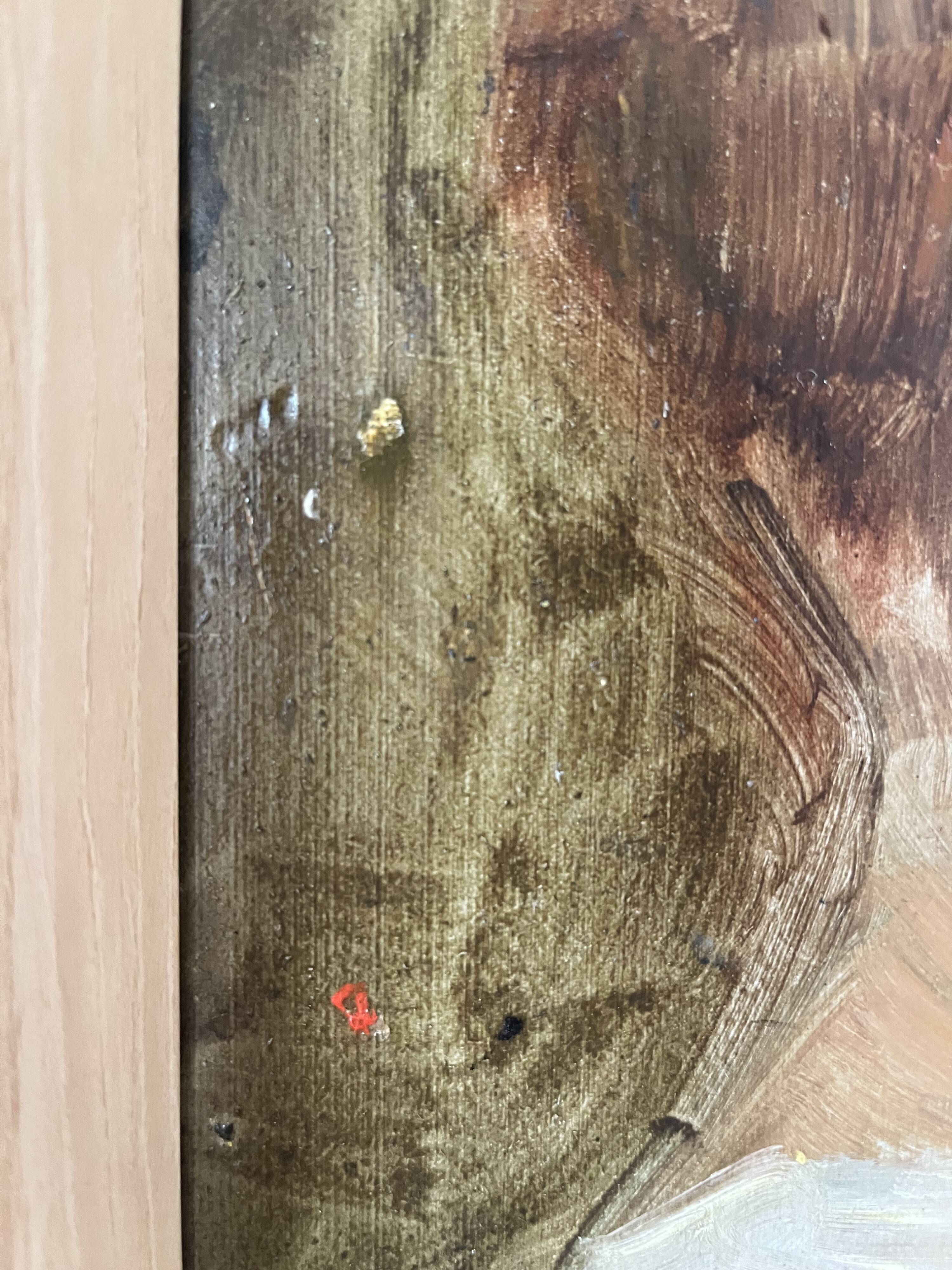 Oil portrait on cardboard