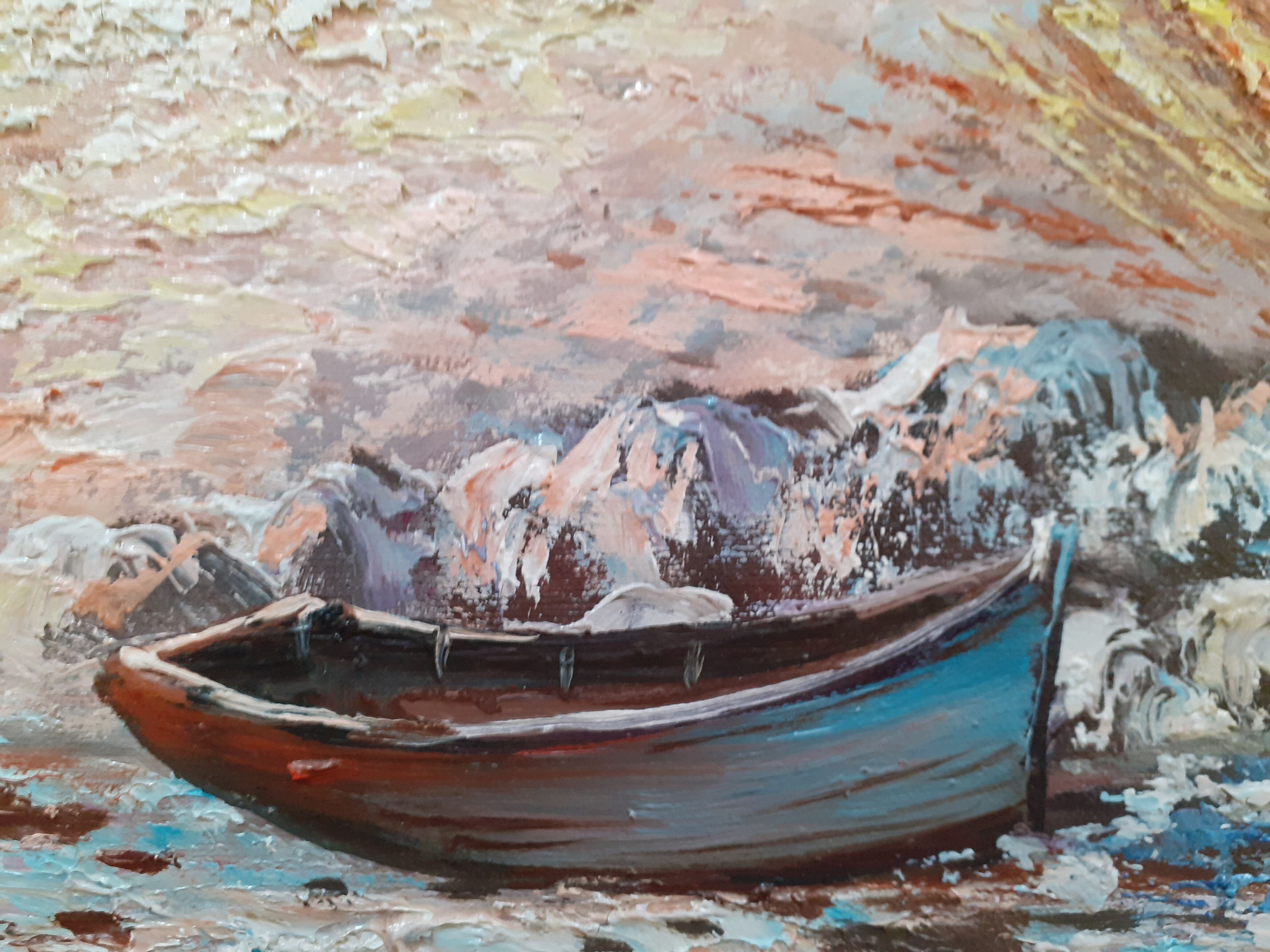 Painting breton landscape signed nedelec