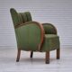 1950s, Danish artdeco armchair, green furniture wool, beech wood, original.