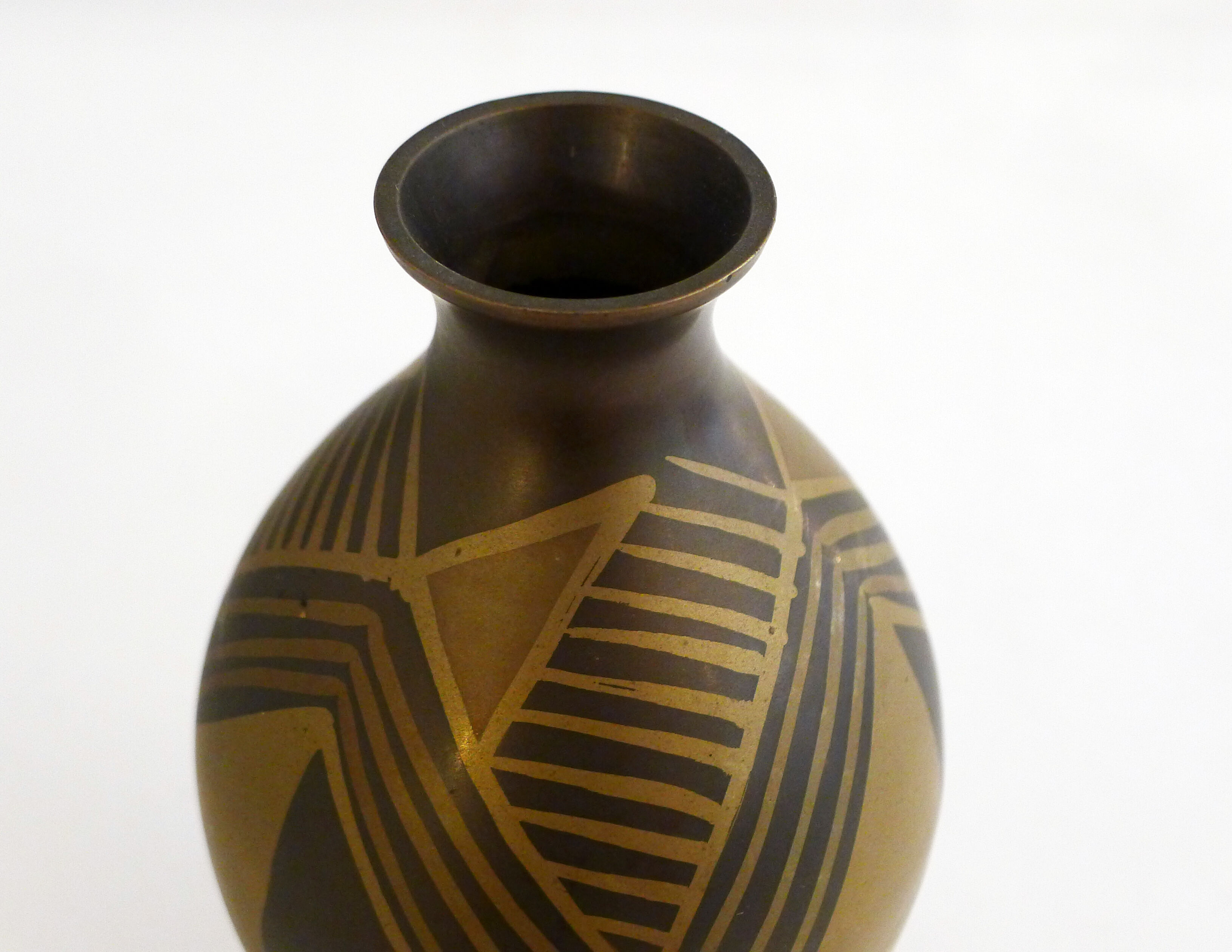 Small art deco copperware vase