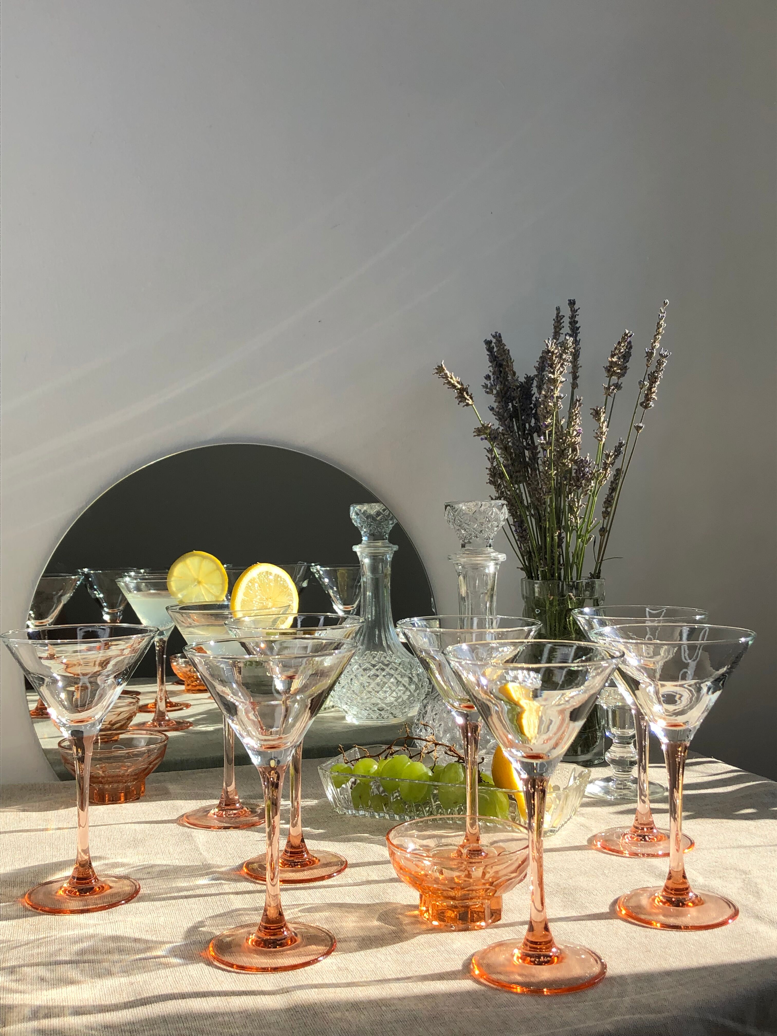 Set of 8  Luminarc Rosaline cocktail glasses