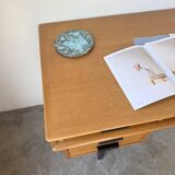 Modernist 50s oak metal desk