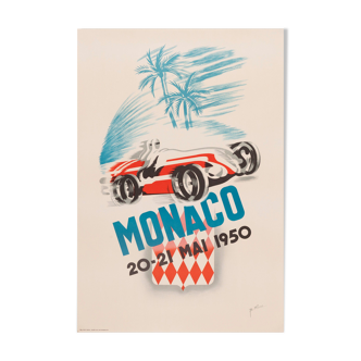 Ancienne Affiche Publicitaire - Monaco 20/21 Mai 1950