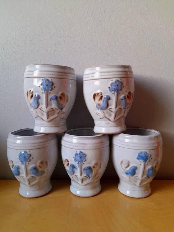 Van Melle ceramic bird mugs