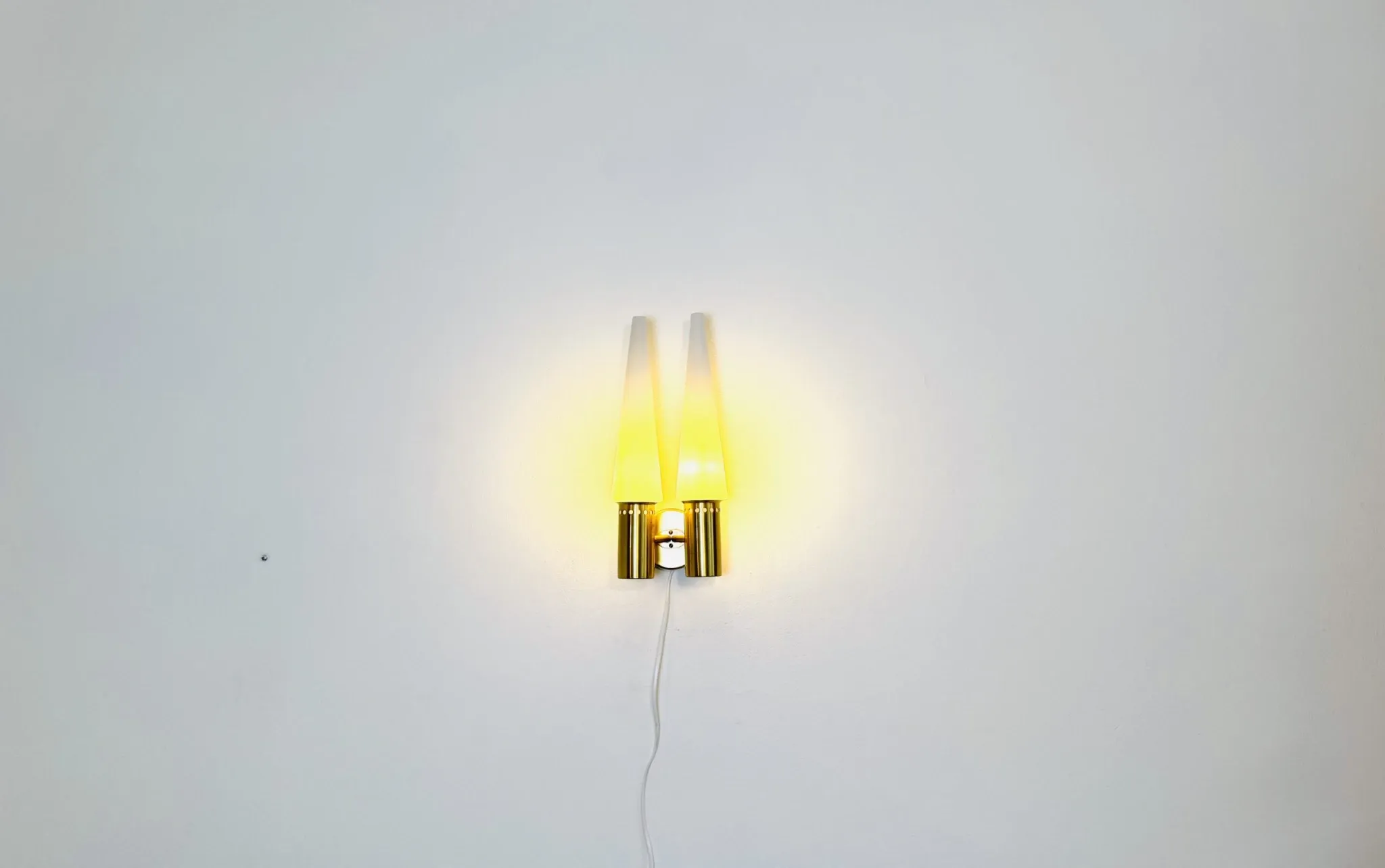 Brass Coloured Double Wall Lamp By Hans-Agne Jakobsson For Markaryd, Sweden, 1960'S