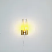 Brass Coloured Double Wall Lamp By Hans-Agne Jakobsson For Markaryd, Sweden, 1960'S