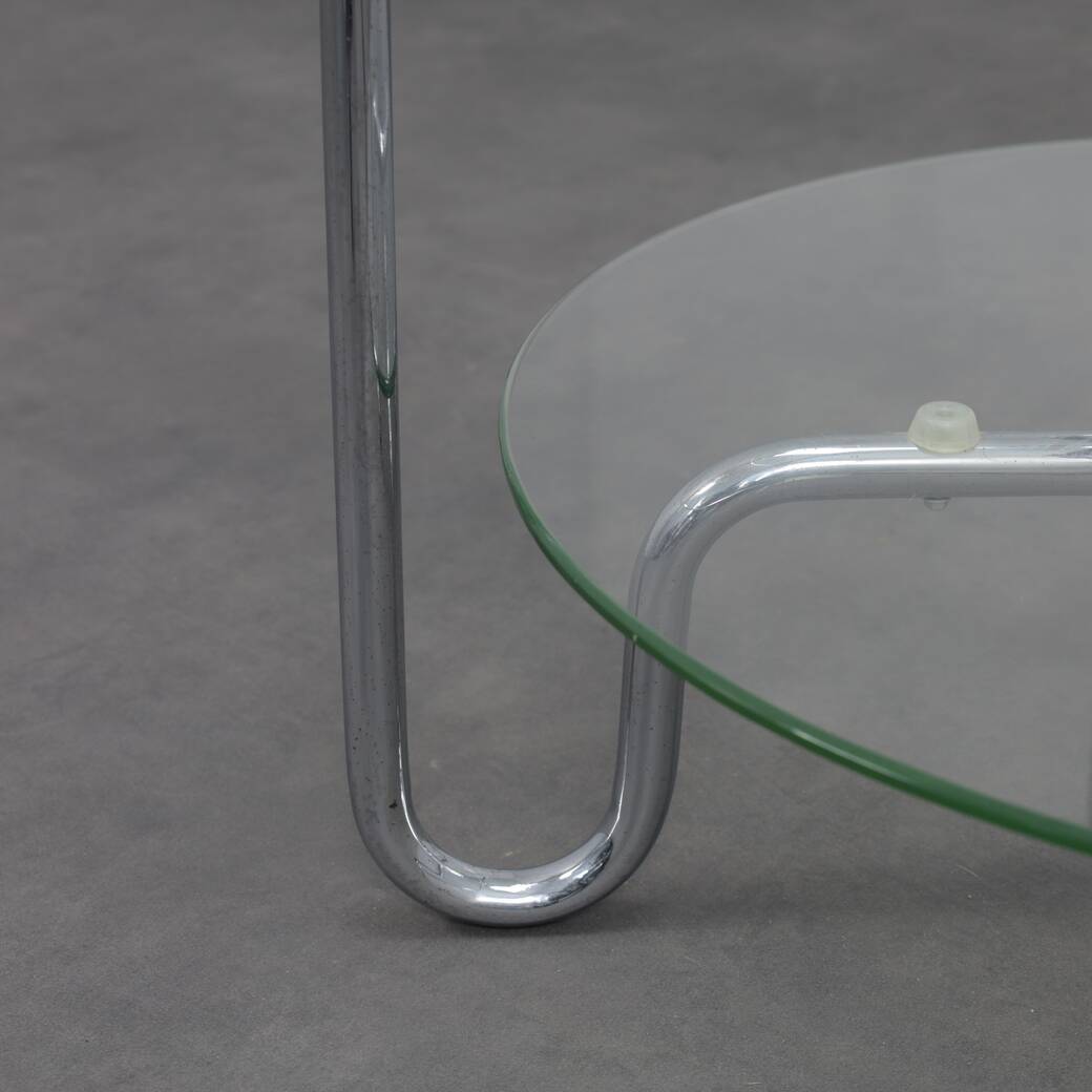 Tubular frame coffee table in Bauhaus style, 1980s