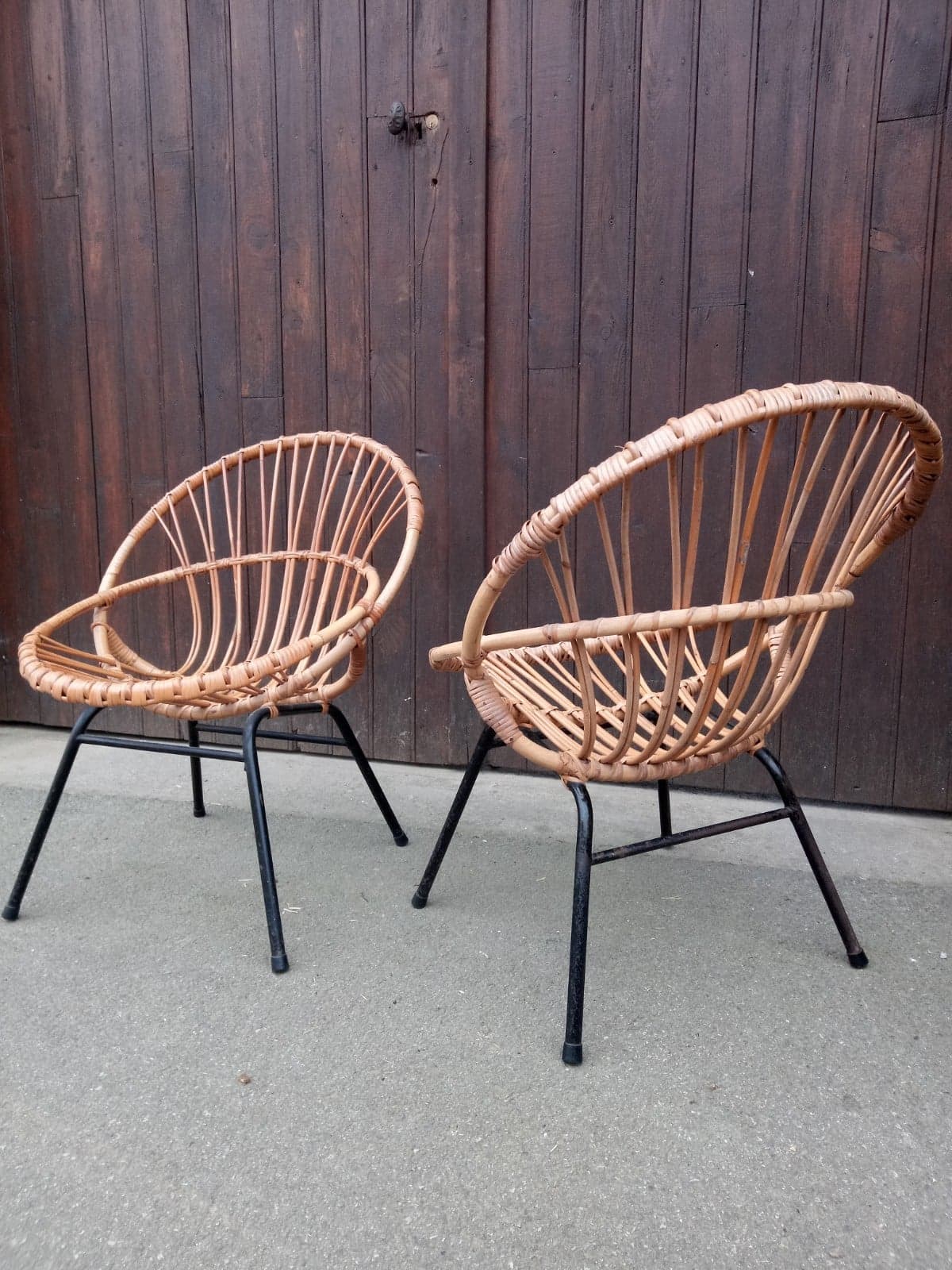 Pair of shell armchairs