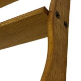 Vintage solid wooden wall rack with 3 shelves 70s oak rack