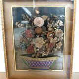 Composition of flowers in fabrics with porcelain base 19th
