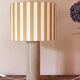 Lampe grès et abat-jour rayures jaunes