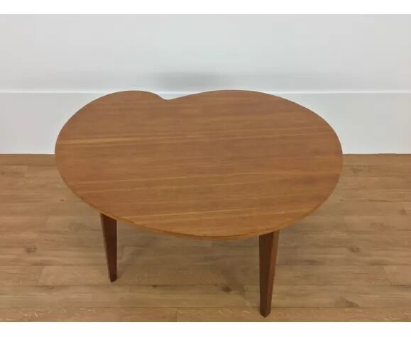 Side table bean wood foot compass, 50s