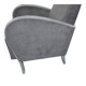 Art Deco grey armchair in fabric and silver-painted wood with brass studs, 1930s