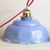 Blue glass pendant lamp, vintage