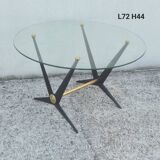 Angelo Ostuni coffee table 1950 glass and brass